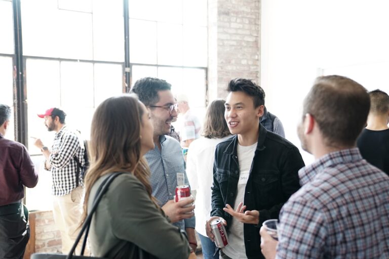Business networking etiquette – professionals talking at a networking event